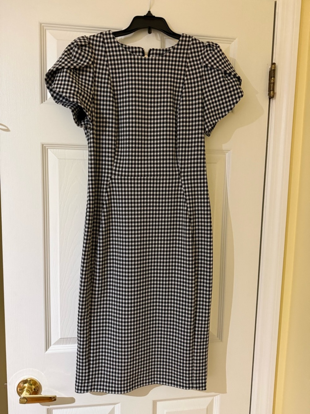 Calvin Klein Black and White Gingham Midi Dress Size 4